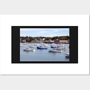 The Lobster fleet at Bass Harbor, Maine USA Posters and Art